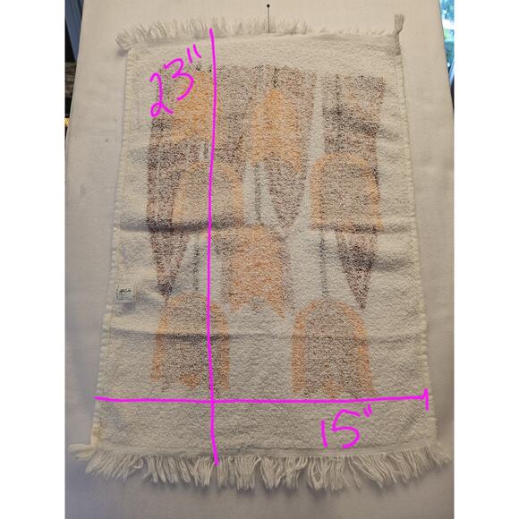 Vintage Leshners of St Mary's Ohio Hand Towel Mid Century Tulips New Fringe Read - Picture 4 of 6